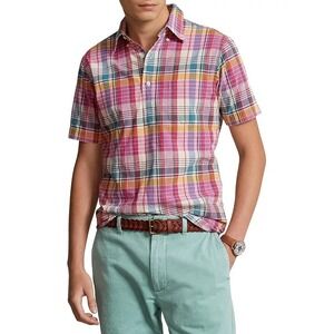 Polo Ralph Lauren Classic Fit Madras Poplin Popover Shirt Size Medium M NEW $148